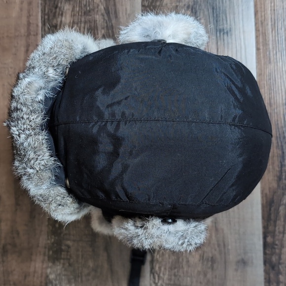 Yukon Tracks Rabbit Fur Trapper Hat In Black Size Large - Picture 7 of 9